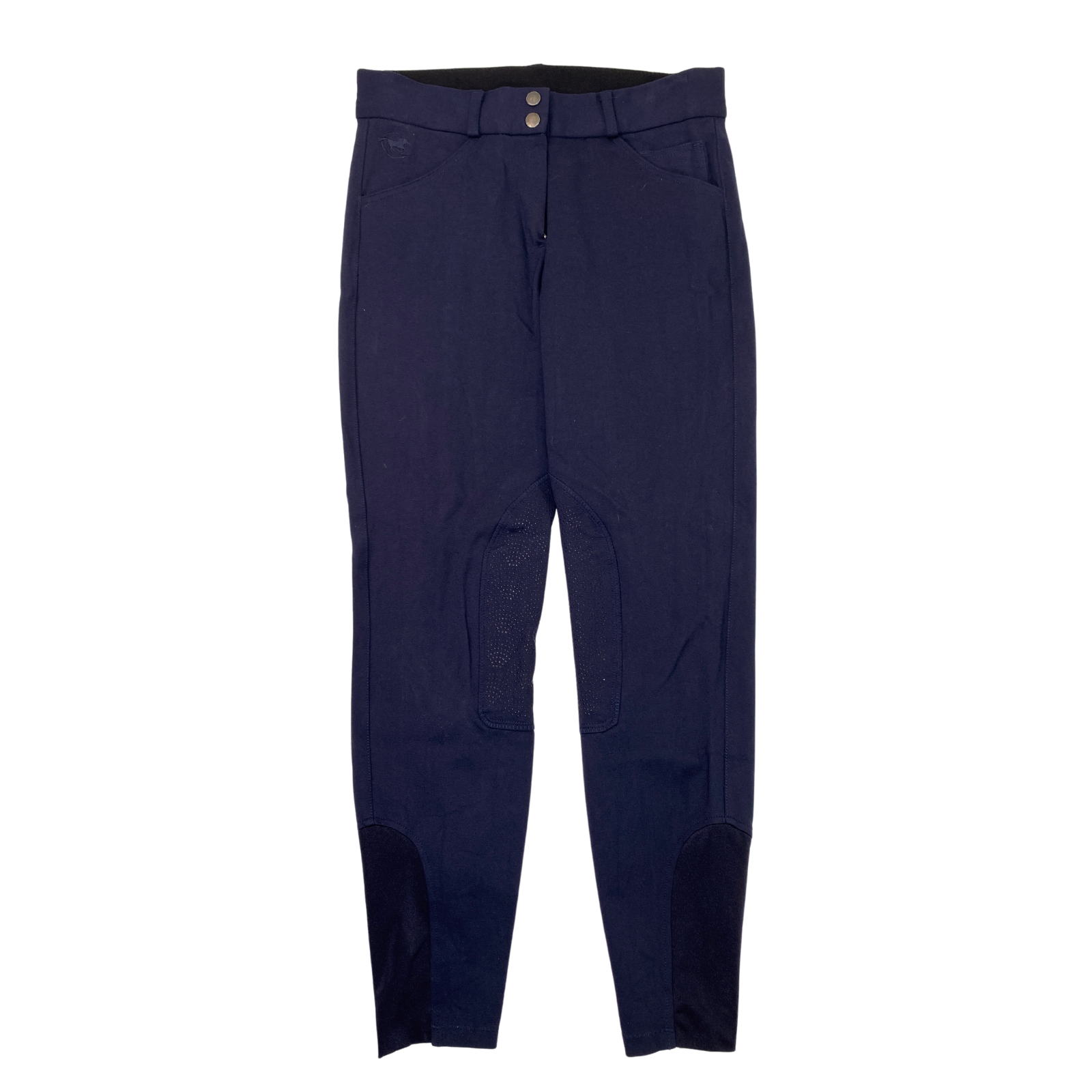 Front of SmartPak 'Piper' Knit Mid-Rise Full Seat Breeches in Navy