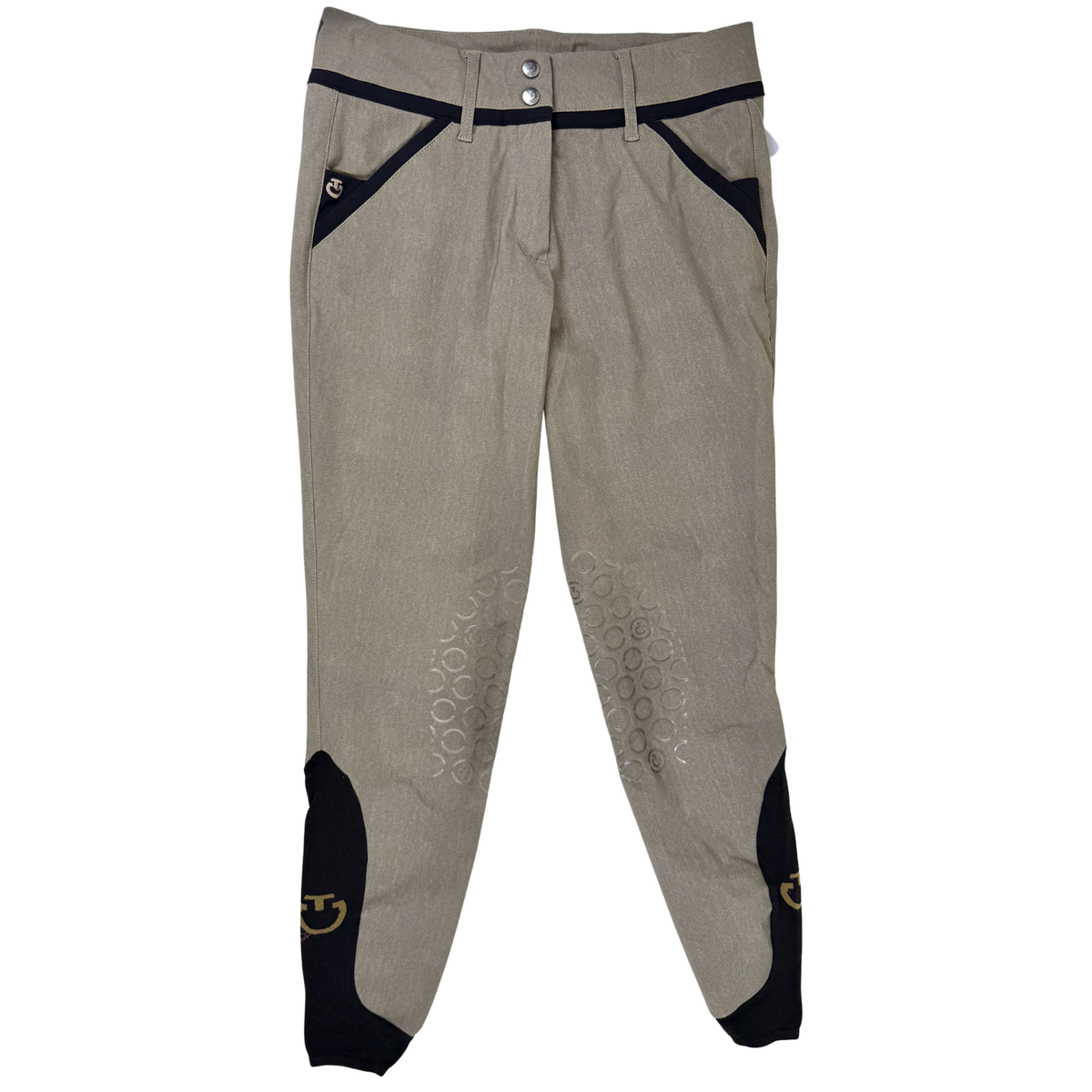 Cavalleria Toscana Print Knee Patch Breeches in Taupe Heather