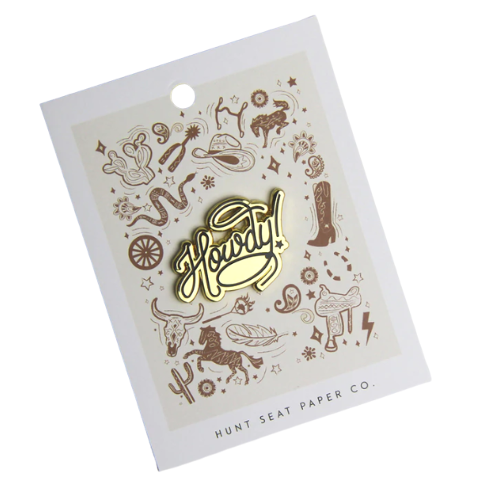 Hunt Seat Paper Co. &#39;Howdy!&#39; Pony Pin in Gold