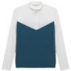 Hannah Childs 'Clarissa' Mesh Long Sleeve Zip Top in Deep Sea