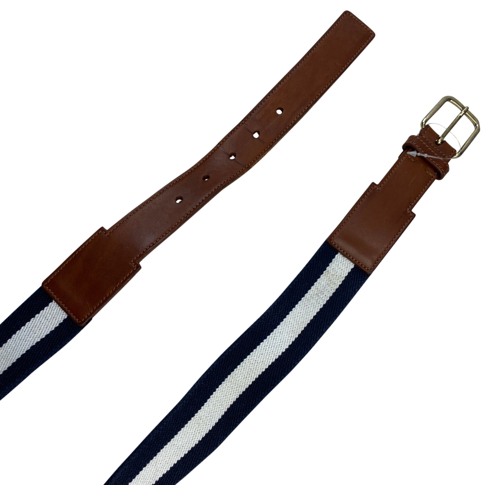 Sakkara Equestrian M Belt in Brown/White & Blue Stripes - Women's XS