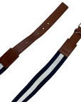 Sakkara Equestrian M Belt in Brown/White & Blue Stripes - Women's XS