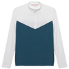 Hannah Childs 'Clarissa' Mesh Long Sleeve Zip Top in Deep Sea