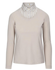 CALLIDAE The Practice Shirt in Sand/Ocean Stripe - Women's Medium