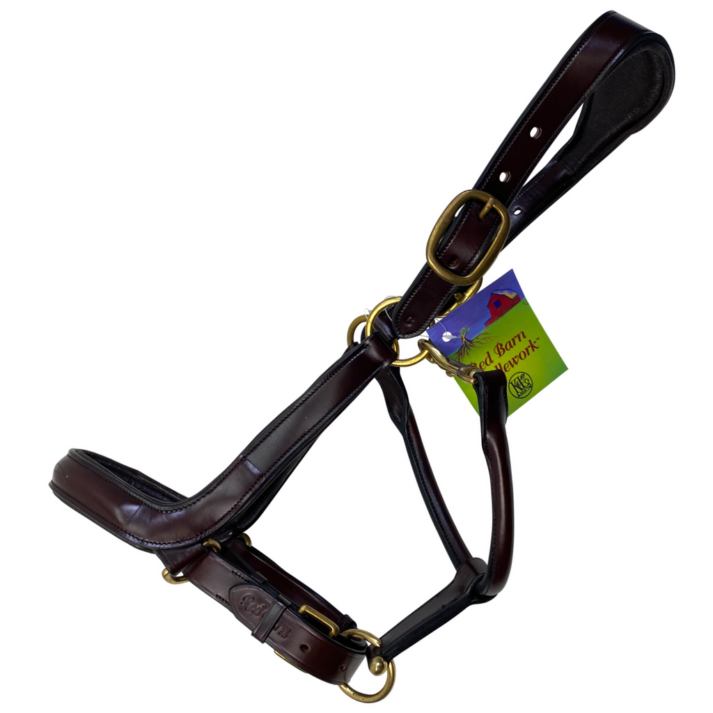 Red Barn 'Devon' Ergonomic Halter in Brown/Brass