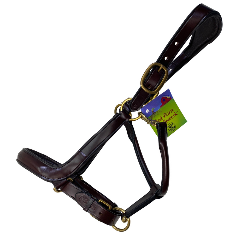 Red Barn 'Devon' Ergonomic Halter in Brown/Brass