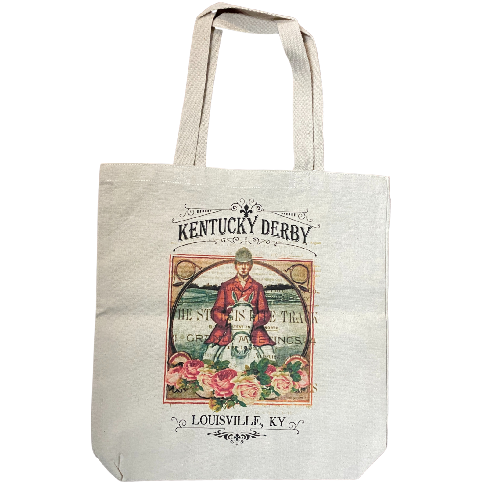 Vintage Canvas Tote Bag in Kentucky Derby Louisville 