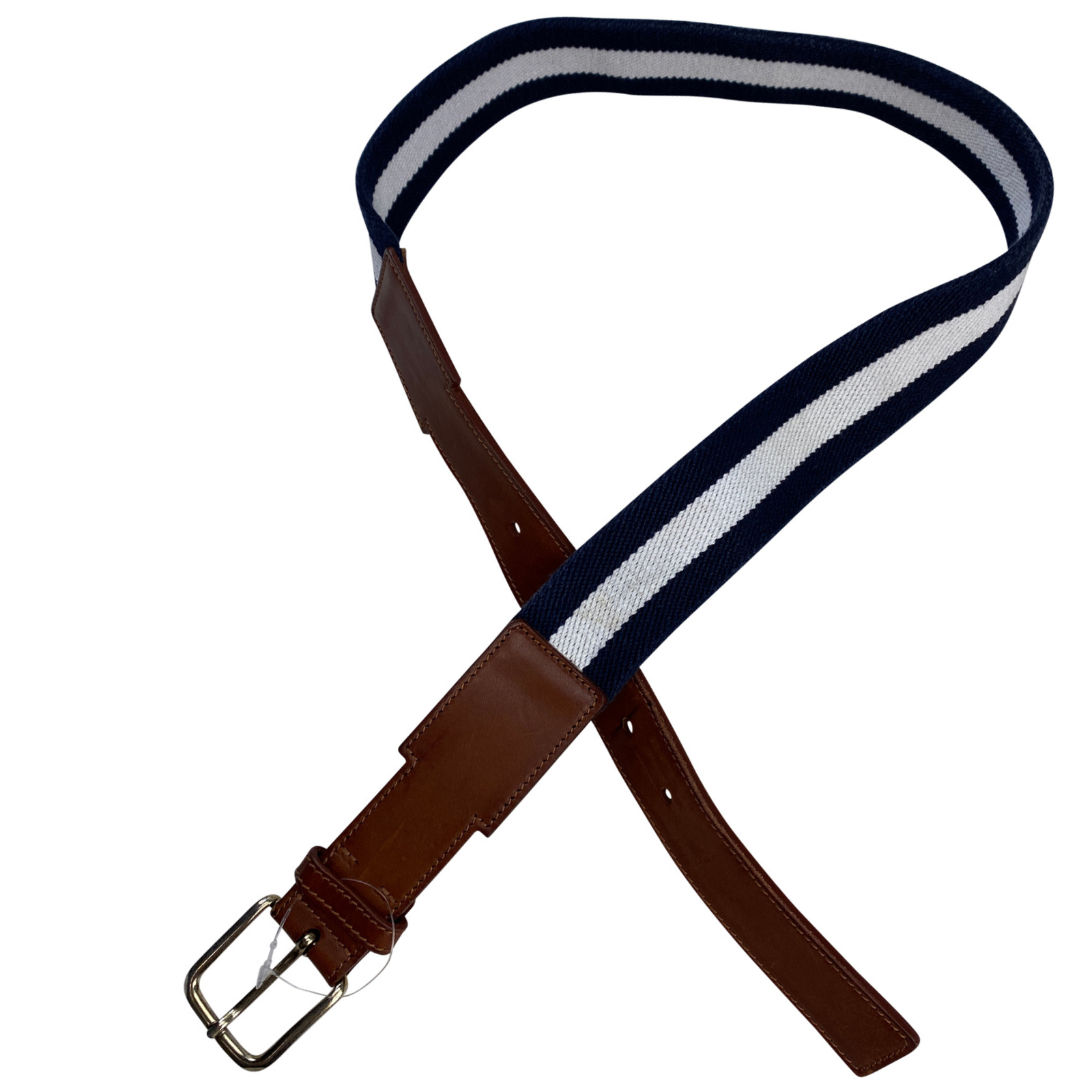 Sakkara Equestrian M Belt in Brown/White & Blue Stripes - Women's XS