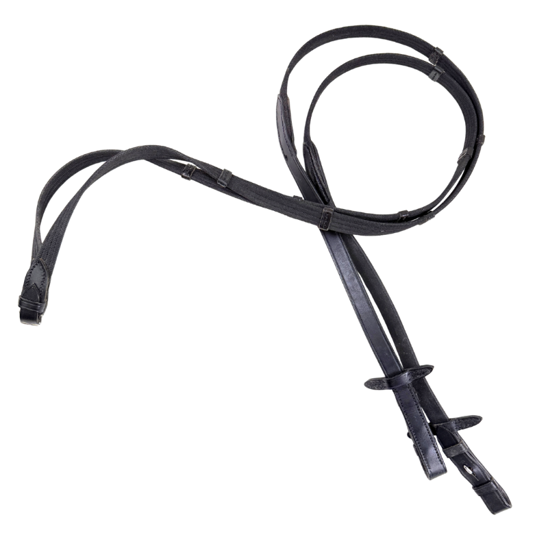 Web Reins w/ Stoppers in Black