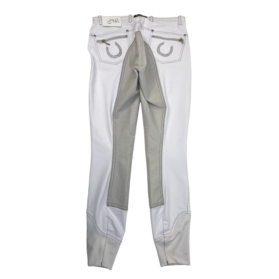 Back of Cavallo 'Corona' Breeches in White