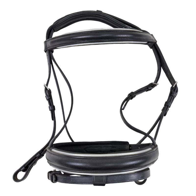Dover Saddlery Single Crown Padded Dressage Bridle in Black/Silver