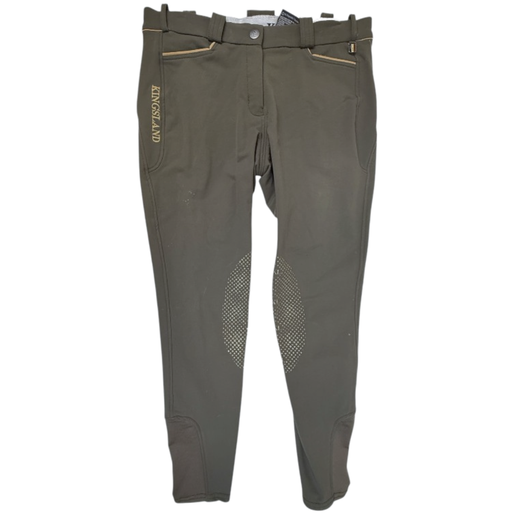 Kingsland Knee Patch Breeches in Olive Green