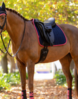 LeMieux Suede Dressage Pad in Navy/Cranberry