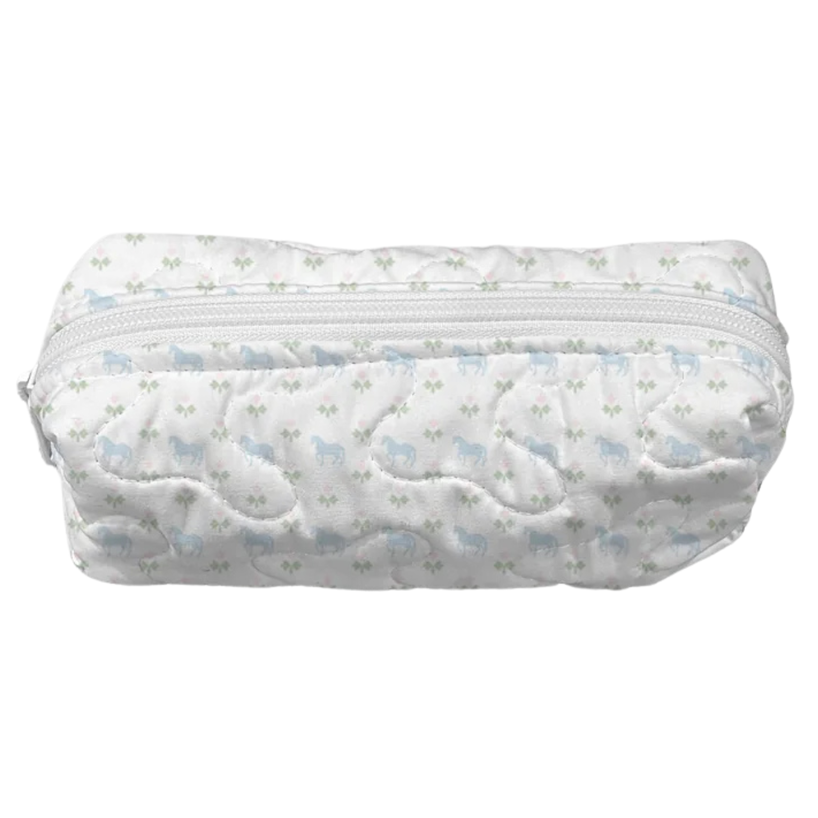Ida Mae Small Quilted Tools Bag in Nayeli Floral Horse Icon Blue
