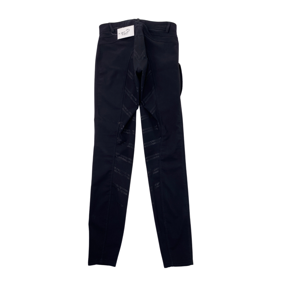 Back of Horze Full Grip Breeches in Navy