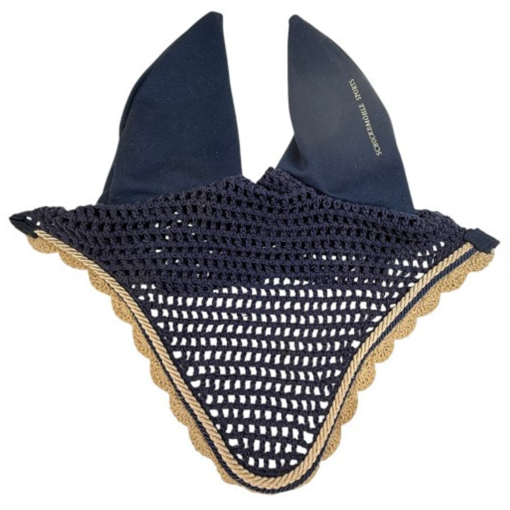 Schockemohle Fly Bonnet in Navy/Tan