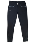 Halter Ego 'Perfection' Full Seat Breeches in Black/Silver - Women's US 38