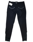 Halter Ego 'Perfection' Full Seat Breeches in Black/Silver - Women's US 38