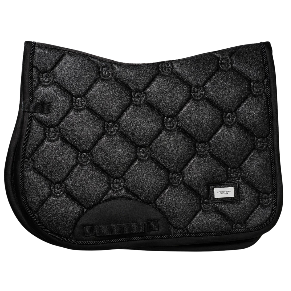 Equestrian Stockholm Jump Saddle Pad in All Black Glimmer