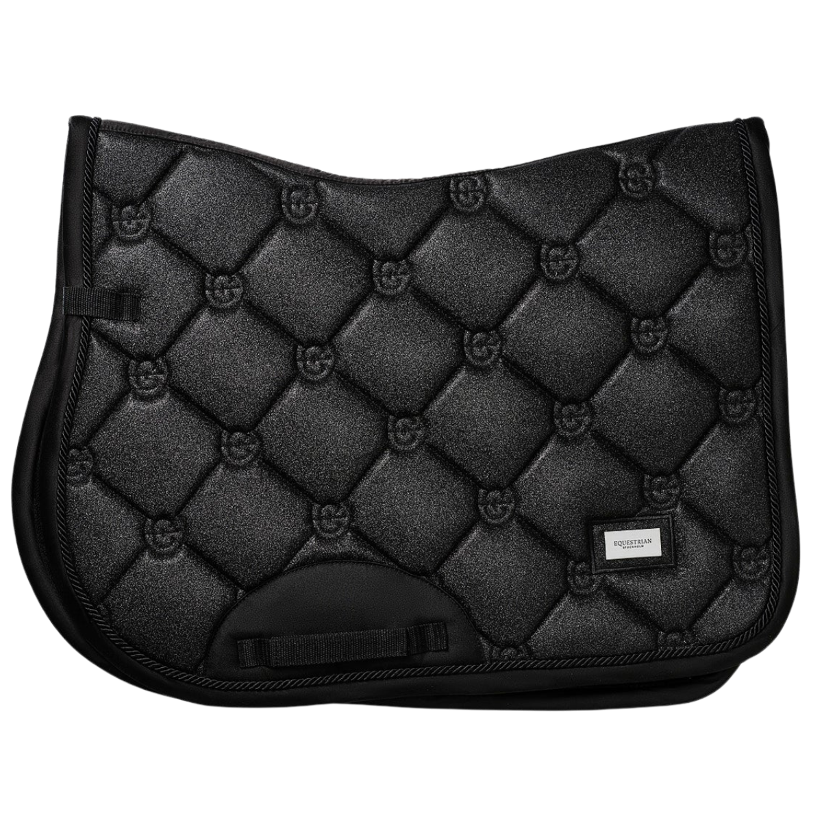 Equestrian Stockholm Jump Saddle Pad in All Black Glimmer