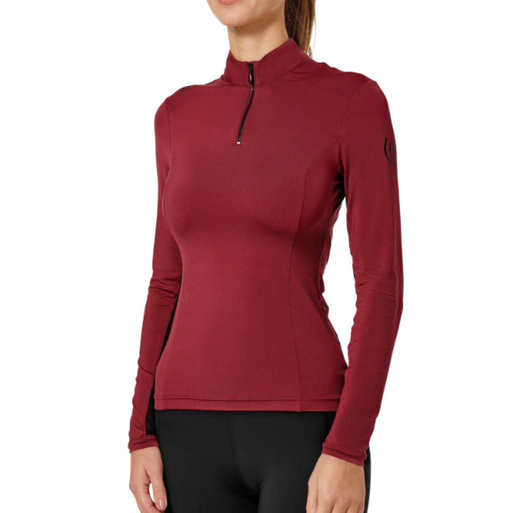 Equestrian Stockholm 'Air Breeze' Sunshirt in Bordeaux - Women's XL