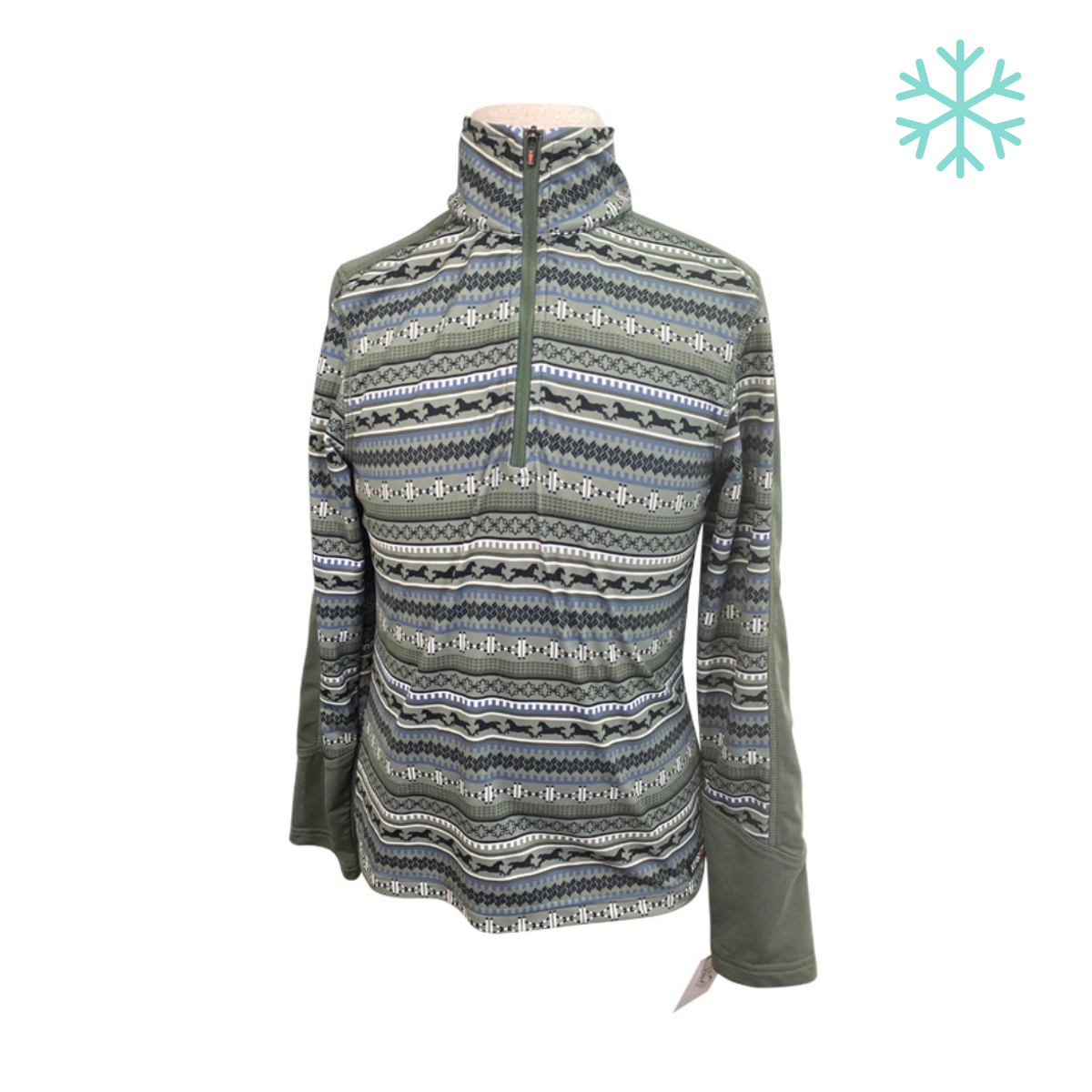 Kerrits Long Sleeve Winter Shirt in Pine Equestrian Aztec