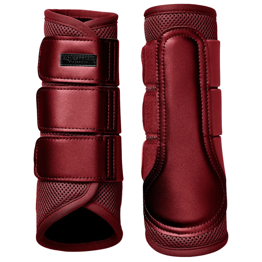 Equestrian Stockholm Mesh Brushing Boots in Bordeaux