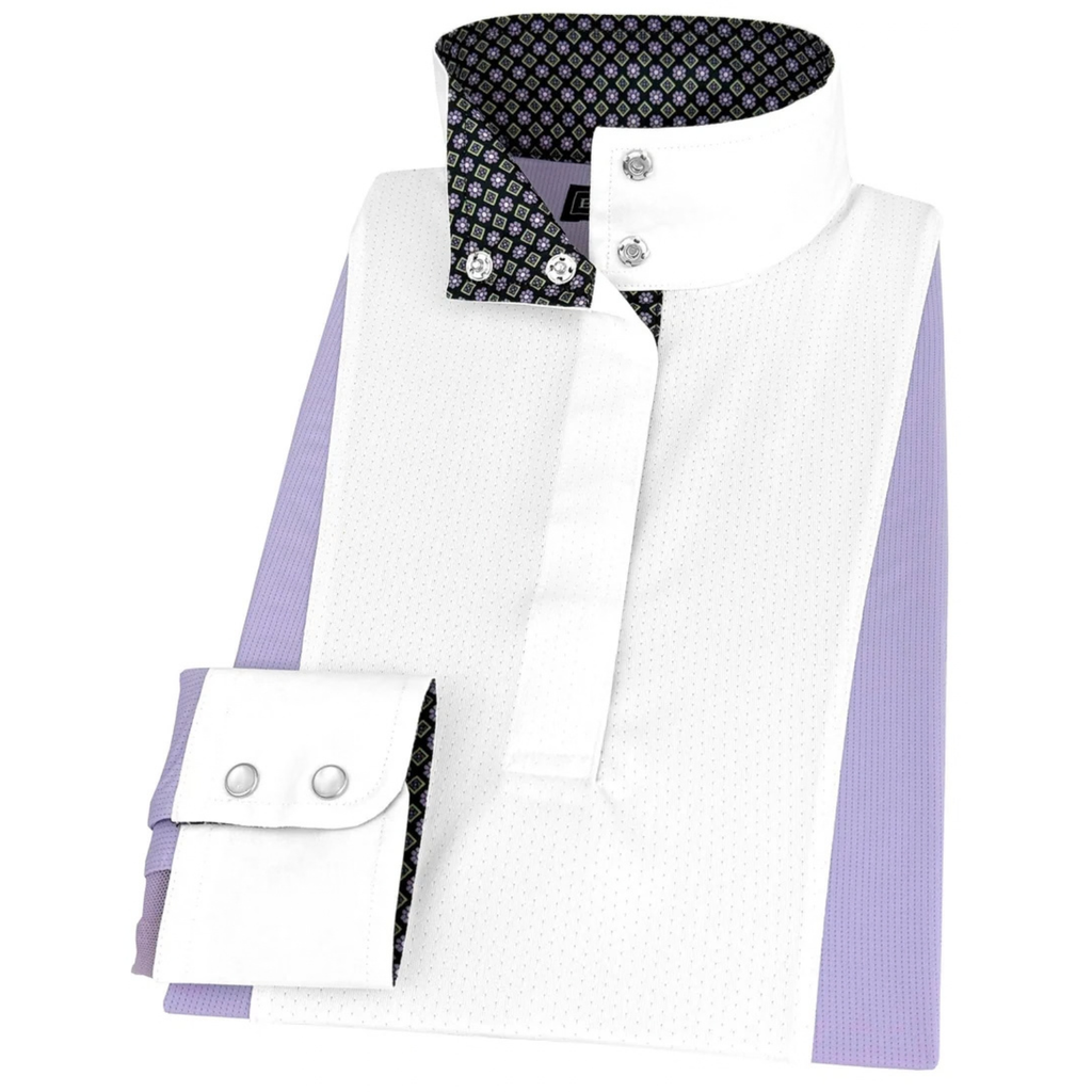 Essex Classics 'Luna II' Show Shirt in White/Lavender Flowers