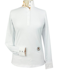 Essex Classics Talent Yarn Long Sleeve Show Shirt in White/Croissants