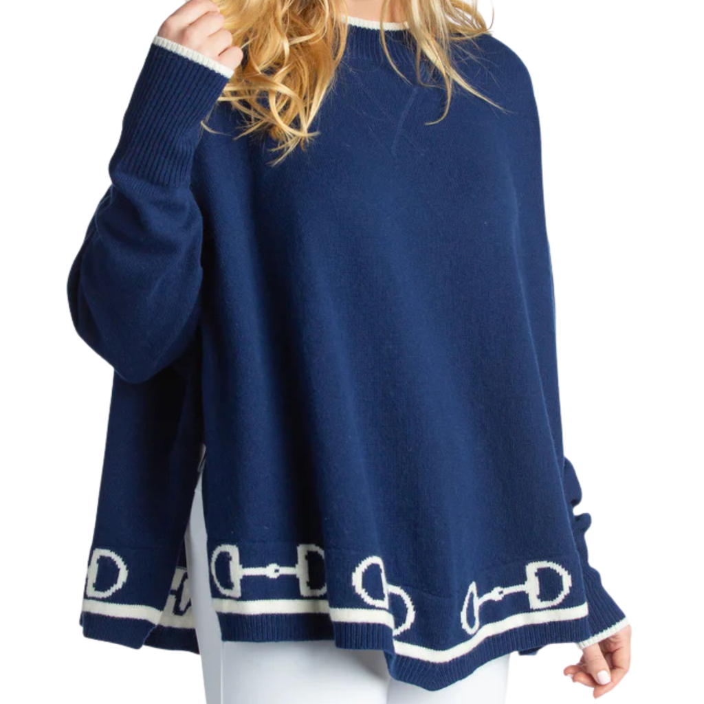 Hannah Childs 'Kristina Bit' Poncho in Midnight/White