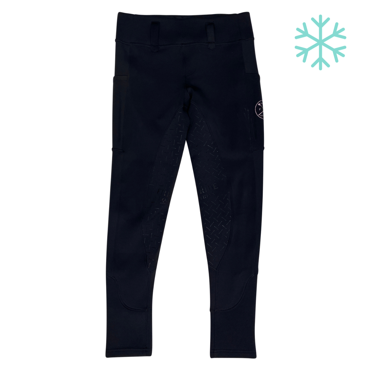 Free Ride Equestrian 'Lux' Hybrid Breeches in Black - Women's Large