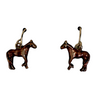 Fable Enamel Horse Earrings in Bronze