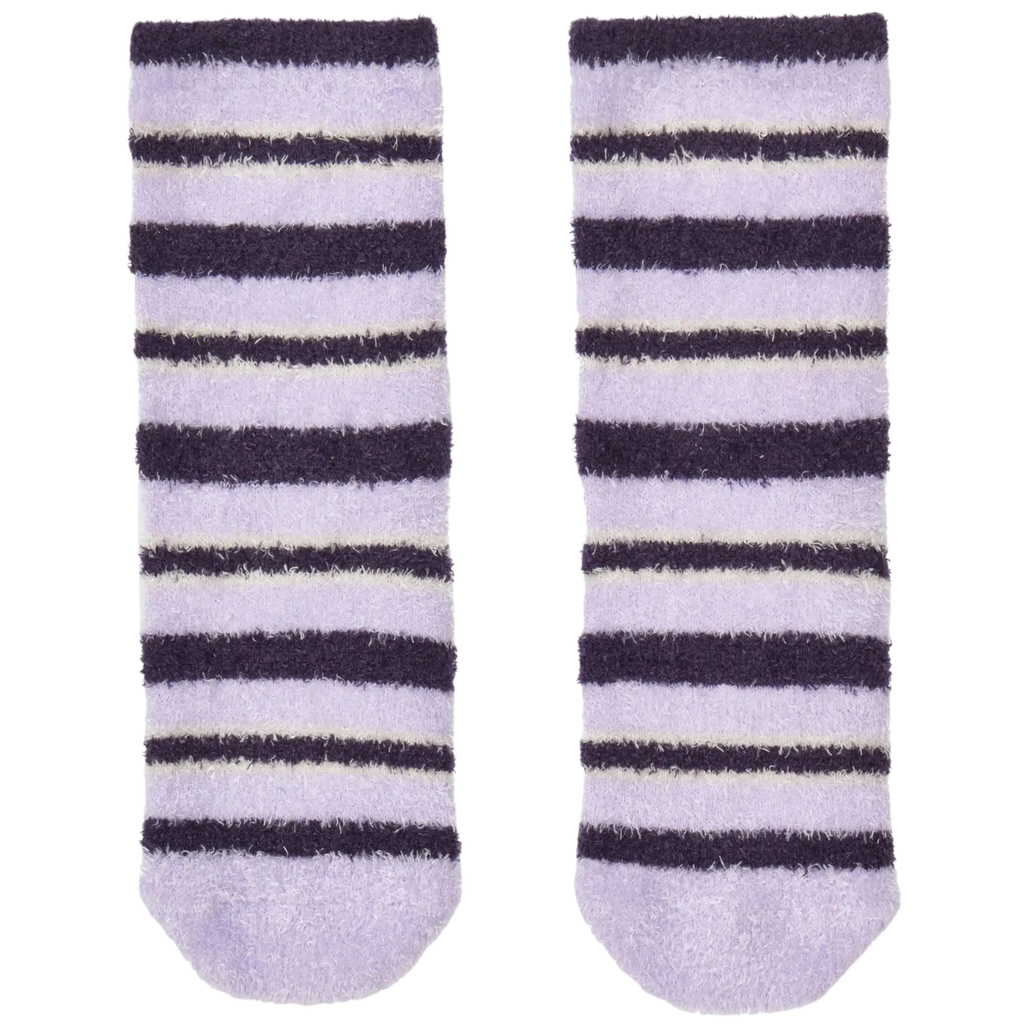 LeMieux Mini 'Sabrina' Stripe Fluffy Socks in Lilac