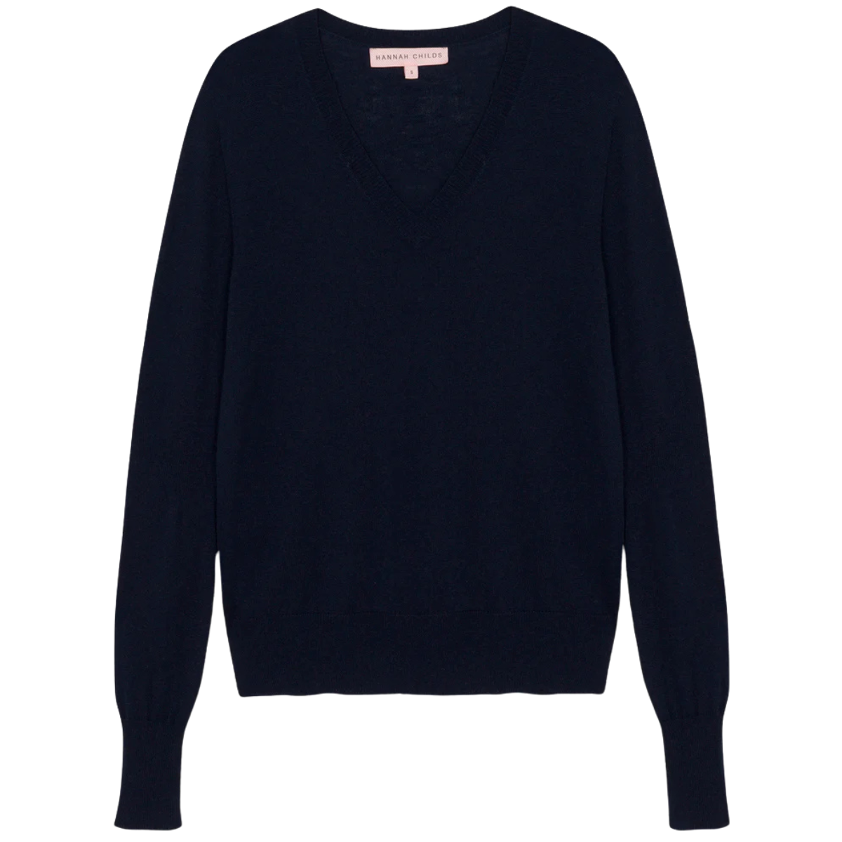 Hannah Childs 'Angelina Stripe' V-Neck Sweater in Midnight/White - Women's XL
