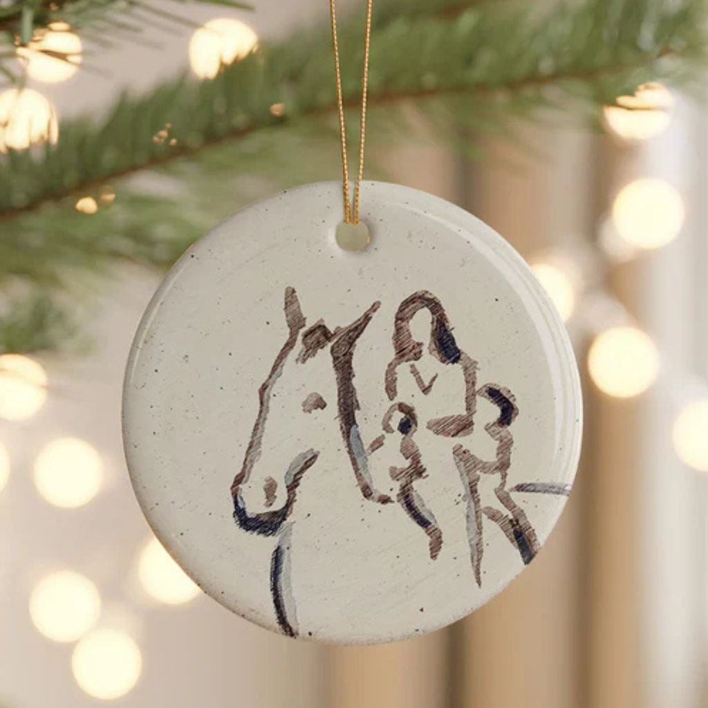Bettina Norton Artwork Holiday Ornament in Family Ride
