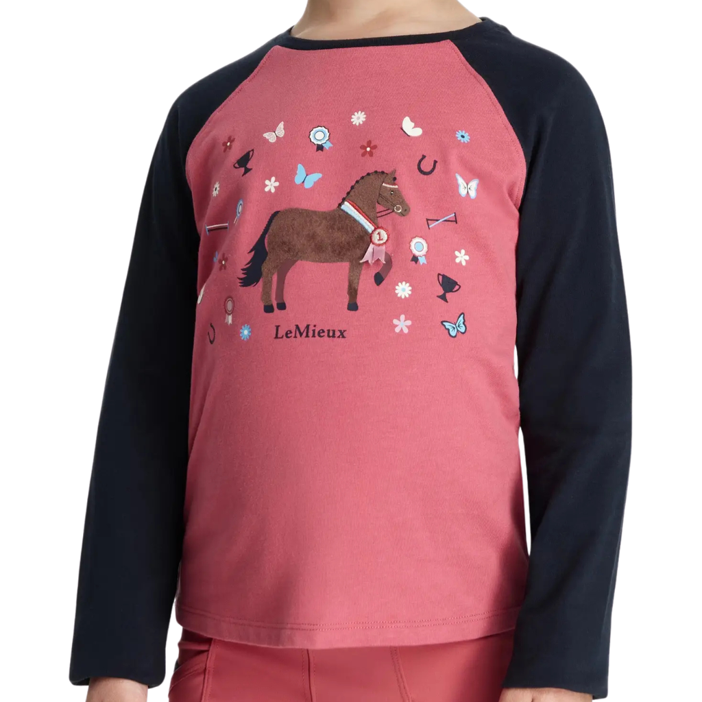 LeMieux Mini 'Jamie Chancer' Long Sleeve Top in Cranberry
