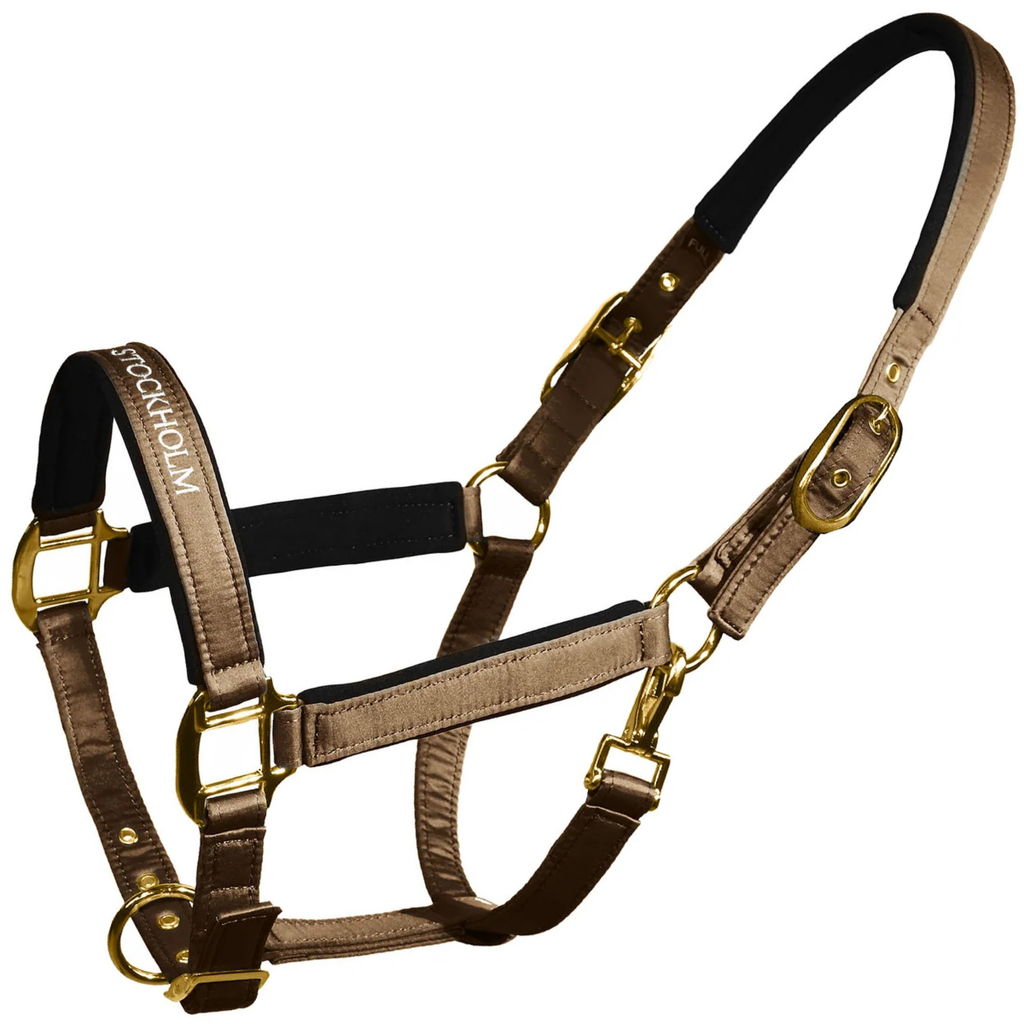 Equestrian Stockholm Line Halter in Champagne