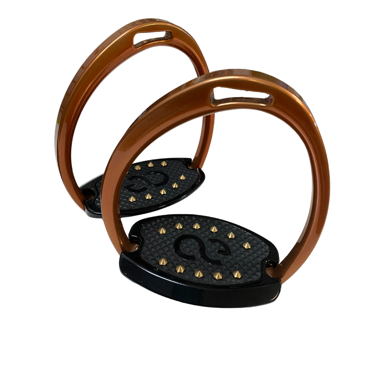 American Equus "Elite" English Spike Stirrups  in Copper/Black