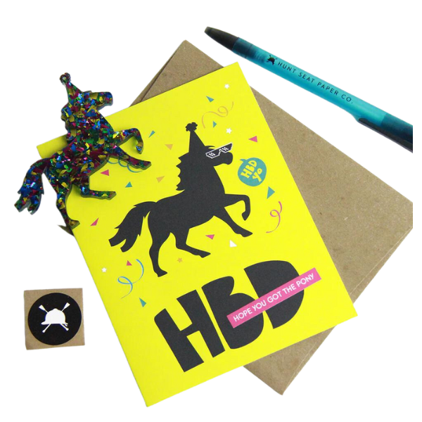 Hunt Seat Paper Co. "HBD Pony Charm " Card