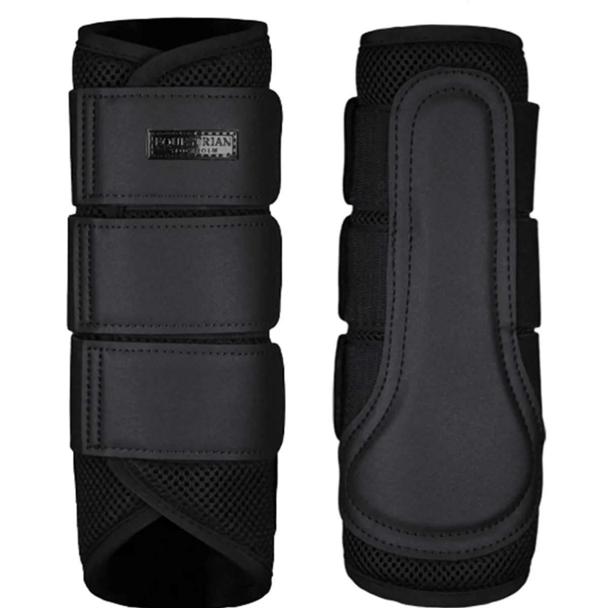 Equestrian Stockholm Mesh Brushing Boots in All Black