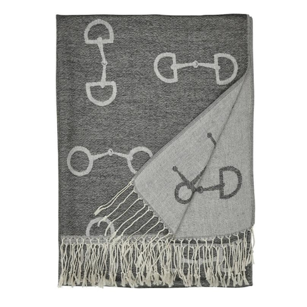 Lila Snaffle Bit Scarf  in Grey - 28&quot; x 72&quot;