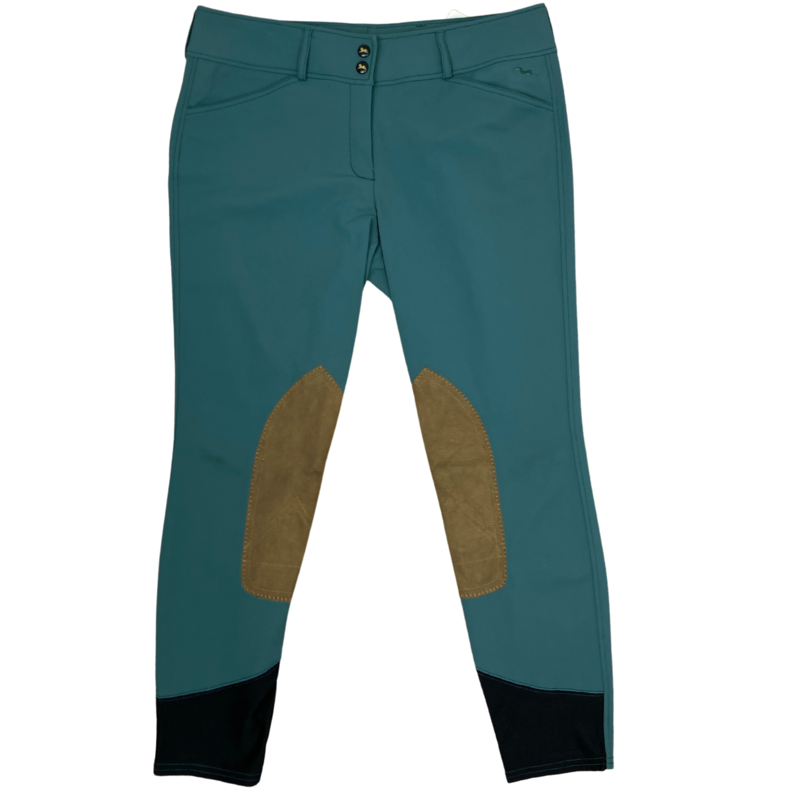 Front of RJ Classics 'Gulf' Knee Patch Breeches in Seaweed - Women's 32R
