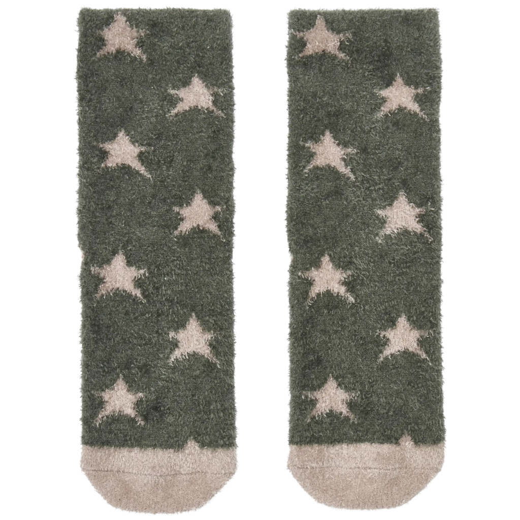 LeMieux Mini 'Sasha Star' Fluffy Socks in Almond 