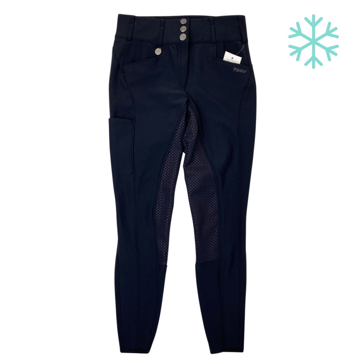 Pikeur 'Candela' Softshell Grip Full Seat Breeches in Navy