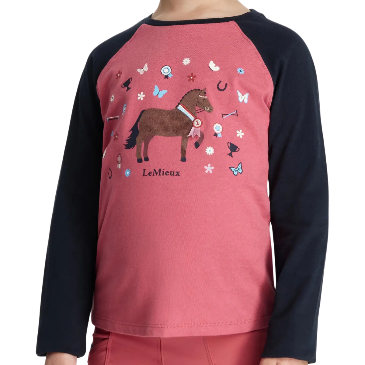 LeMieux Mini 'Jamie Chancer' Long Sleeve Top in Cranberry