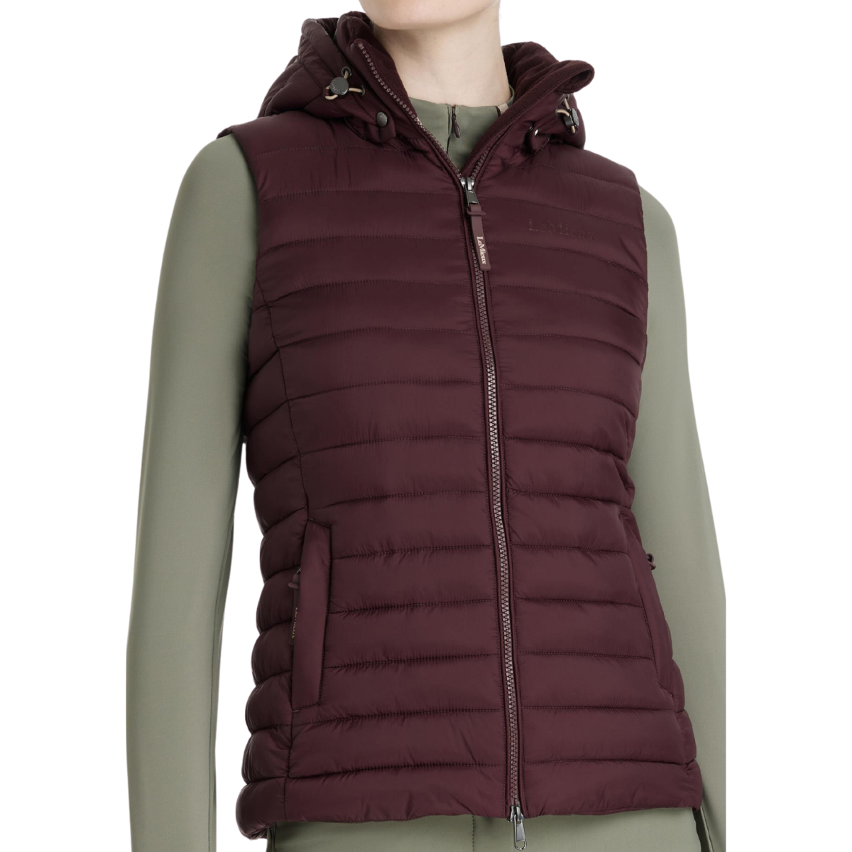 LeMieux 'Rose' Hooded Vest in Damson