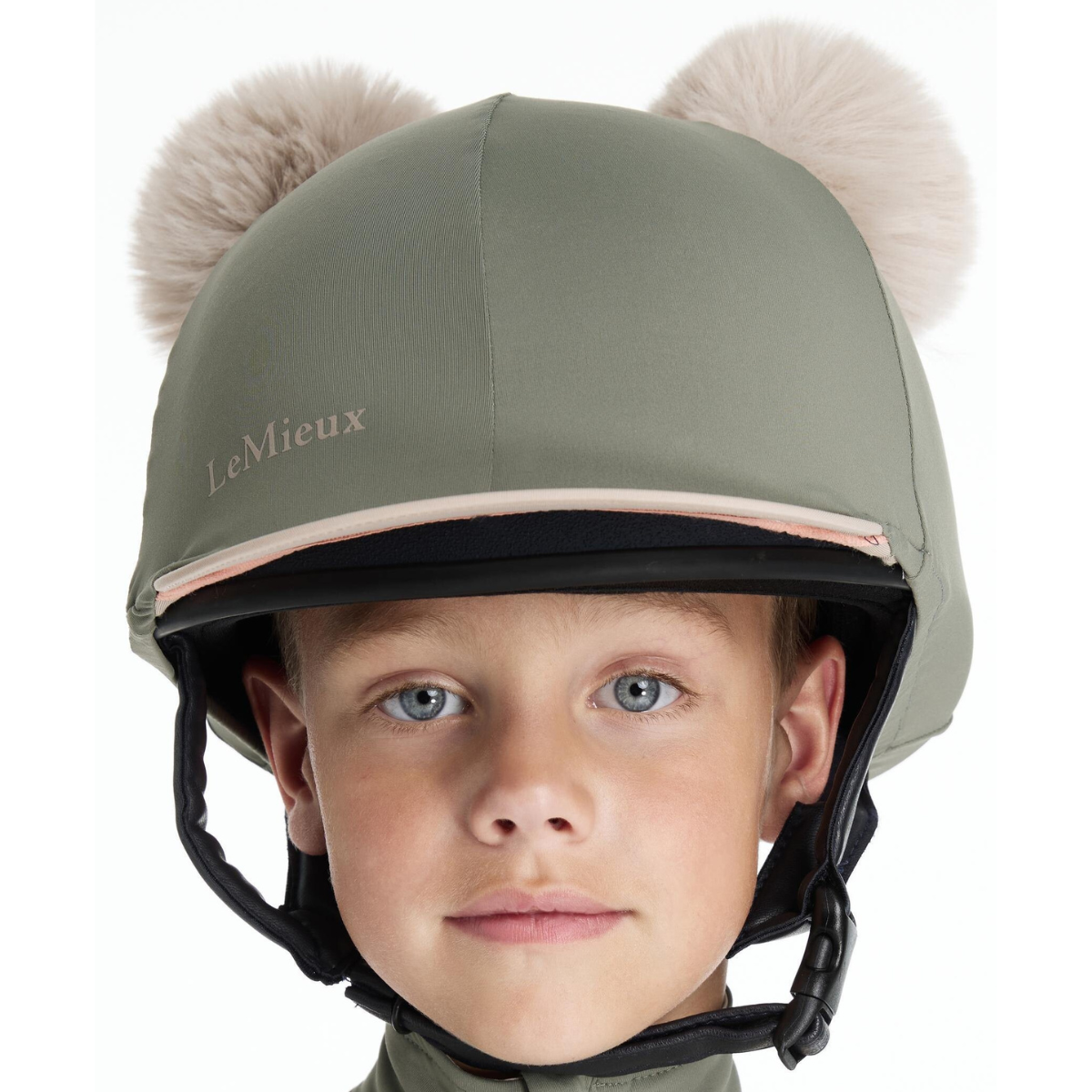 LeMieux Mini 'Double Pom' Hat Silk in Rosemary