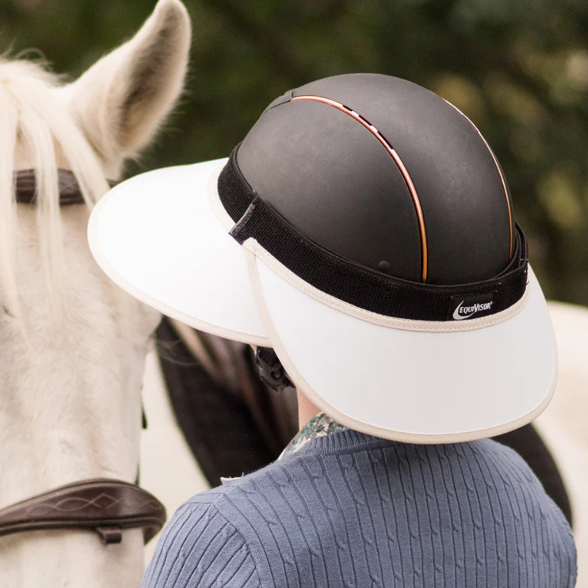 EquiVisor Sport Neck Shield in White/Mocha 
