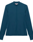 Hannah Child's 'Cameron' Rib Mock Neck Shirt in Deep Sea - Women's Small