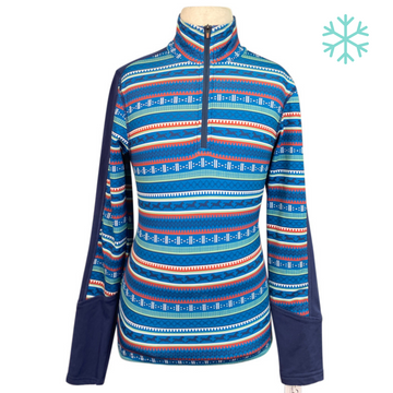 Kerrits Fleece Lined 1/4 Zip Shirt in Equine Stripes